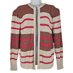 Vintage Givenchy Sport 70s Cardigan Womens M Boucle Knit Open Front Retro Preppy